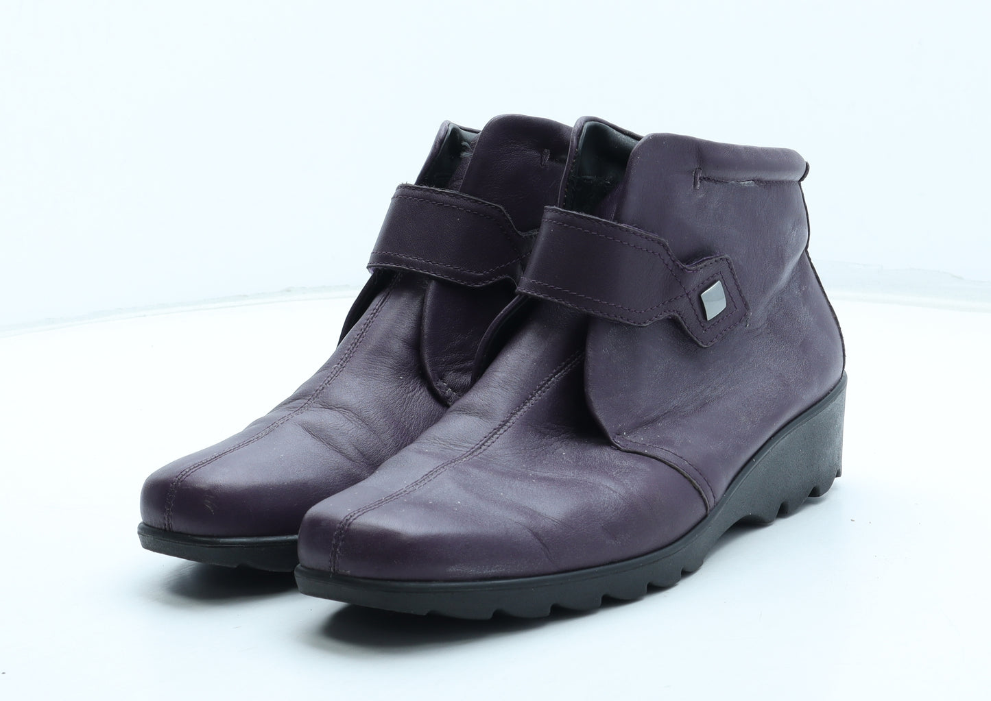 Hotter Womens Purple Leather Bootie Boot UK