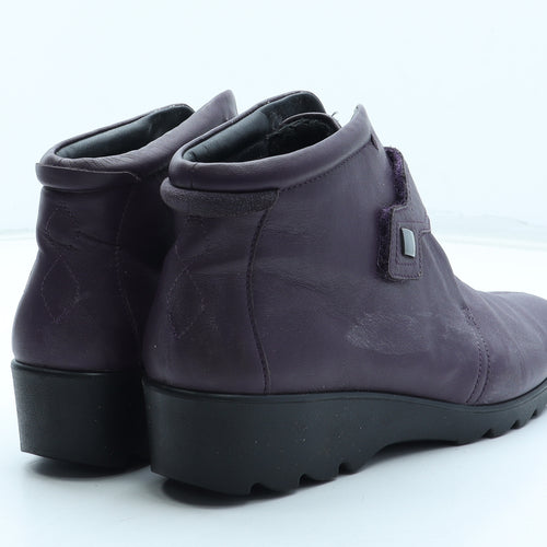 Hotter Womens Purple Leather Bootie Boot UK