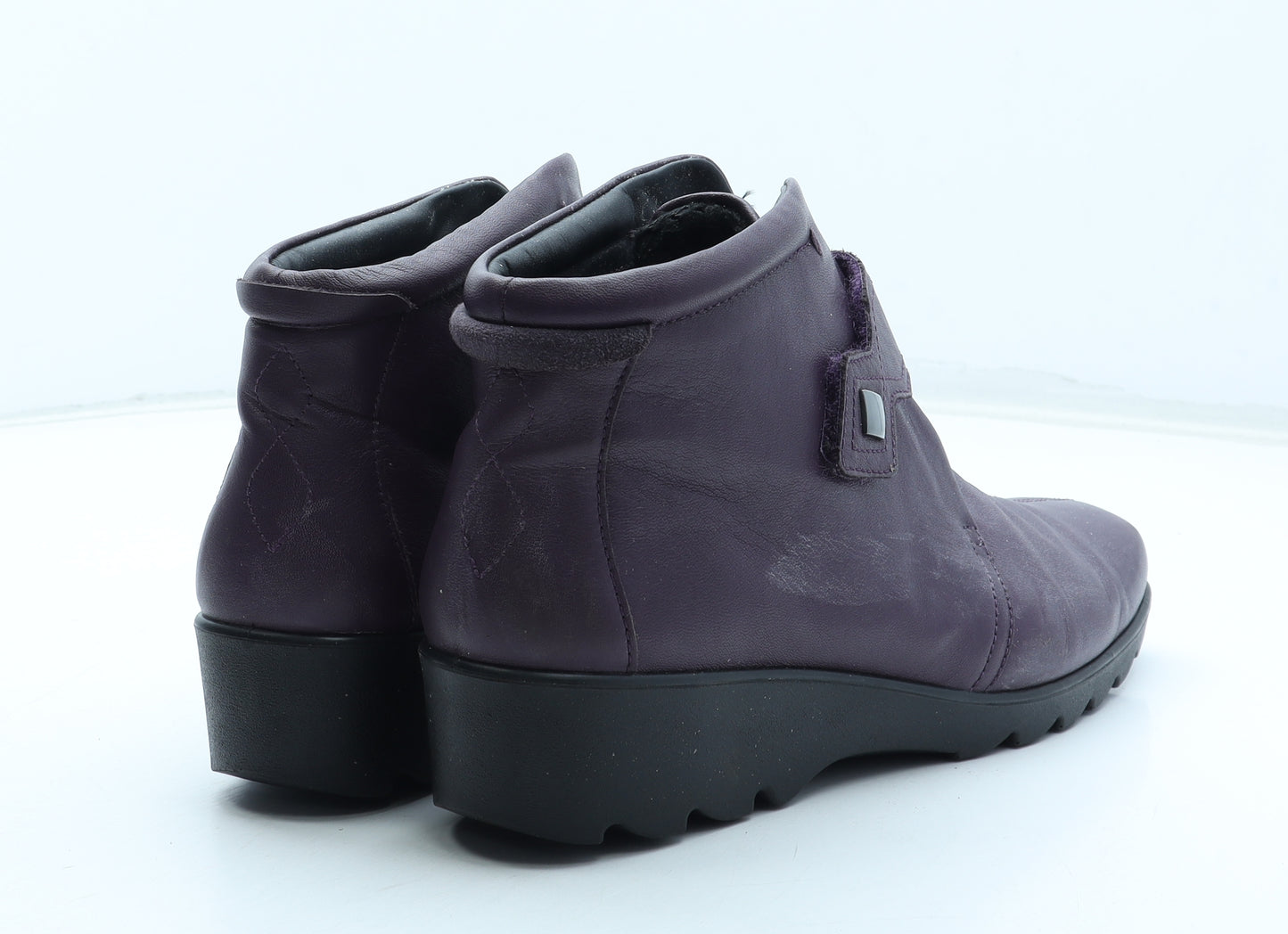 Hotter Womens Purple Leather Bootie Boot UK