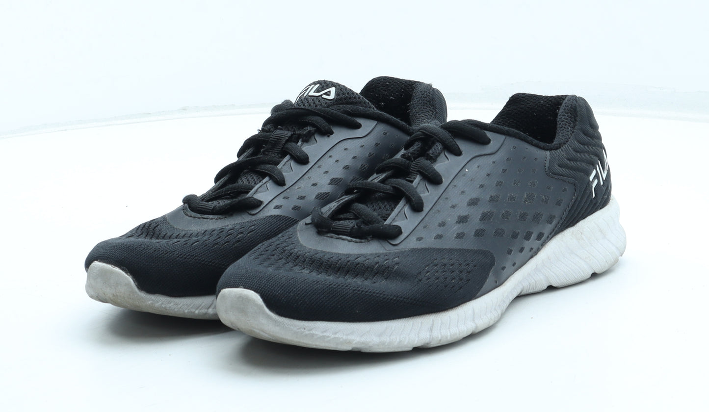 FILA Womens Black Patent Leather Trainer UK