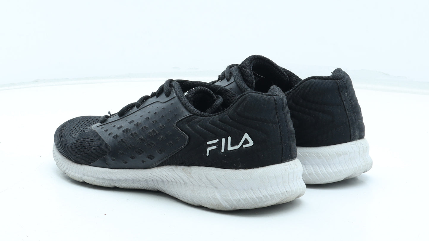 FILA Womens Black Patent Leather Trainer UK