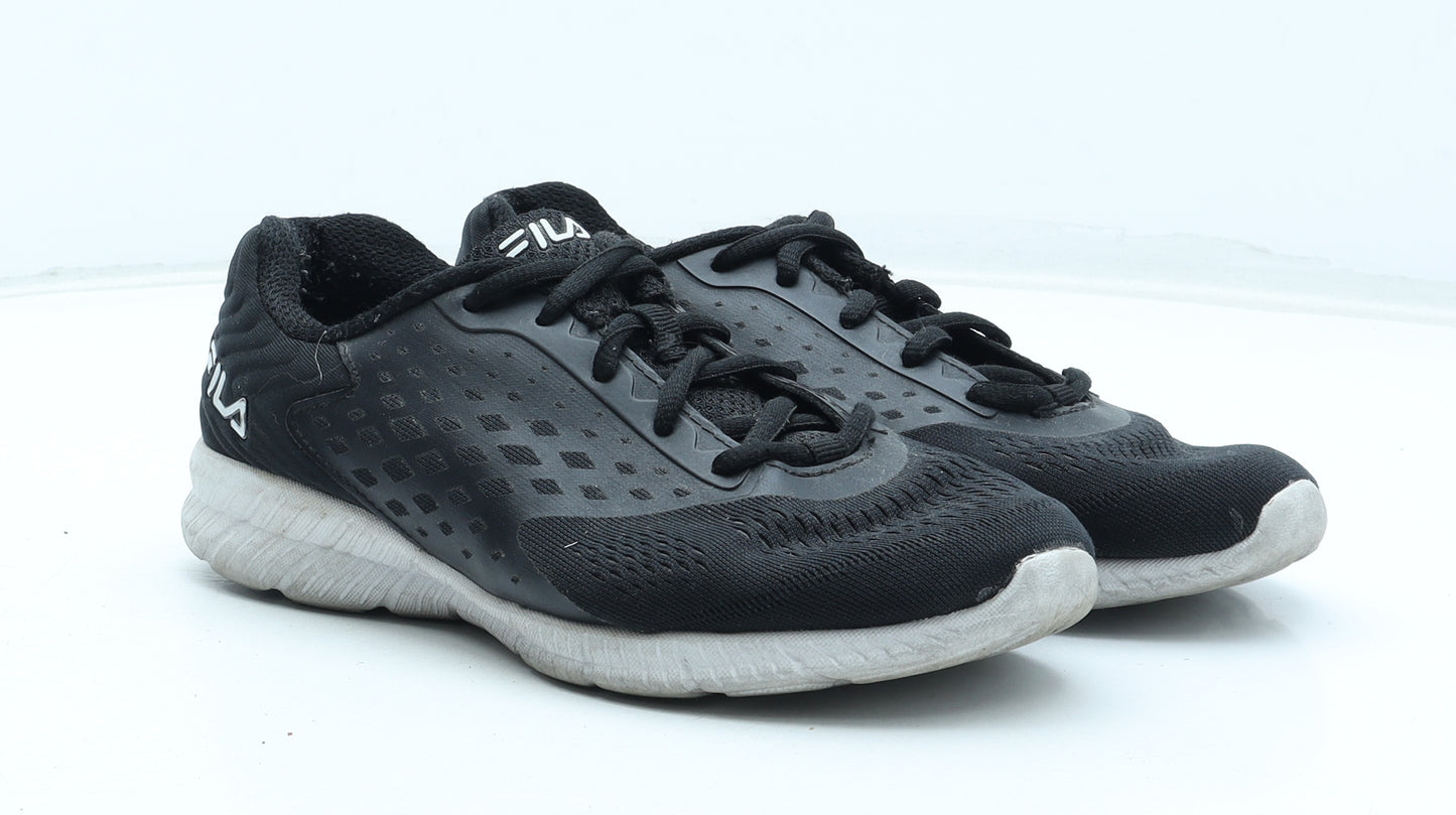 FILA Womens Black Patent Leather Trainer UK