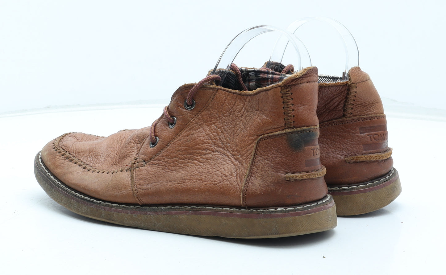 Toms Mens Brown Leather Boat Shoe Casual UK 8 - Estimated UK shoe size 8