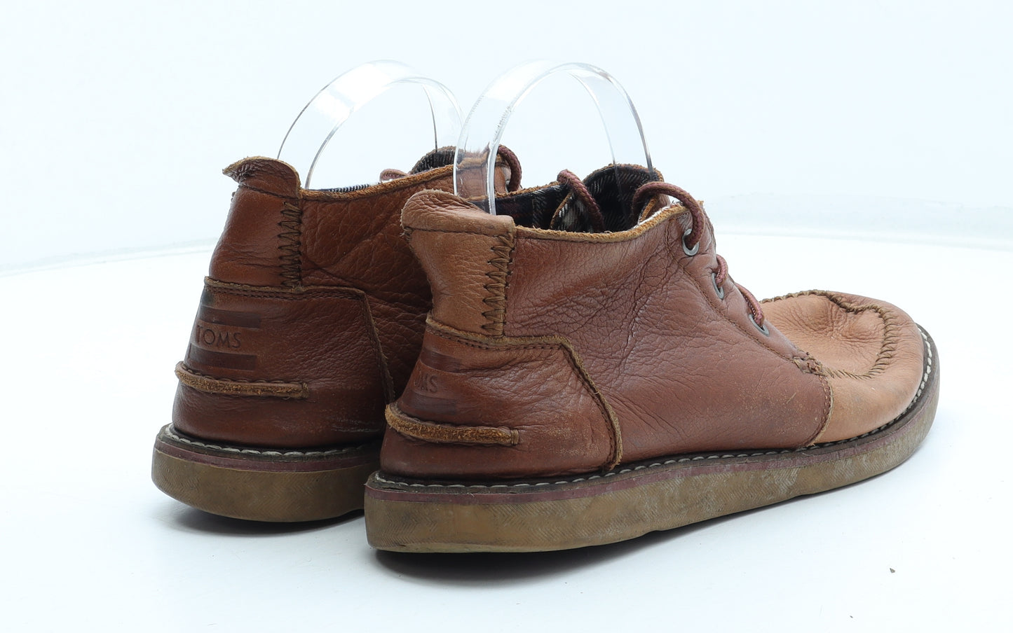 Toms Mens Brown Leather Boat Shoe Casual UK 8 - Estimated UK shoe size 8
