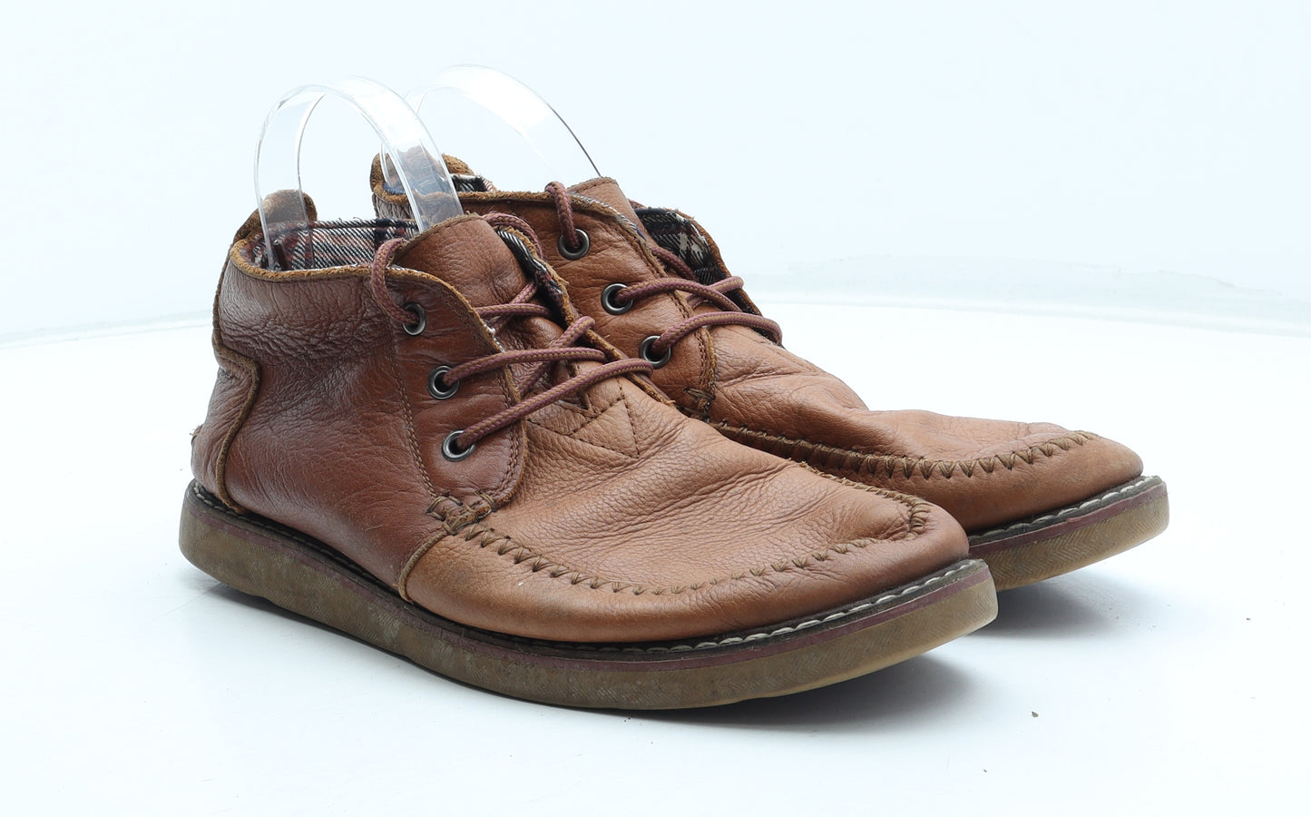 Toms Mens Brown Leather Boat Shoe Casual UK 8 - Estimated UK shoe size 8