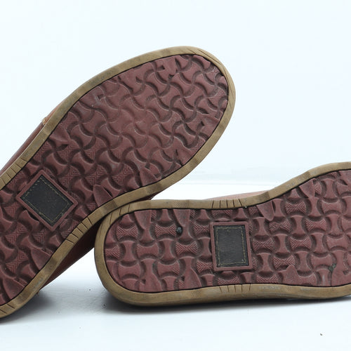 Toms Mens Brown Leather Boat Shoe Casual UK 8 - Estimated UK shoe size 8