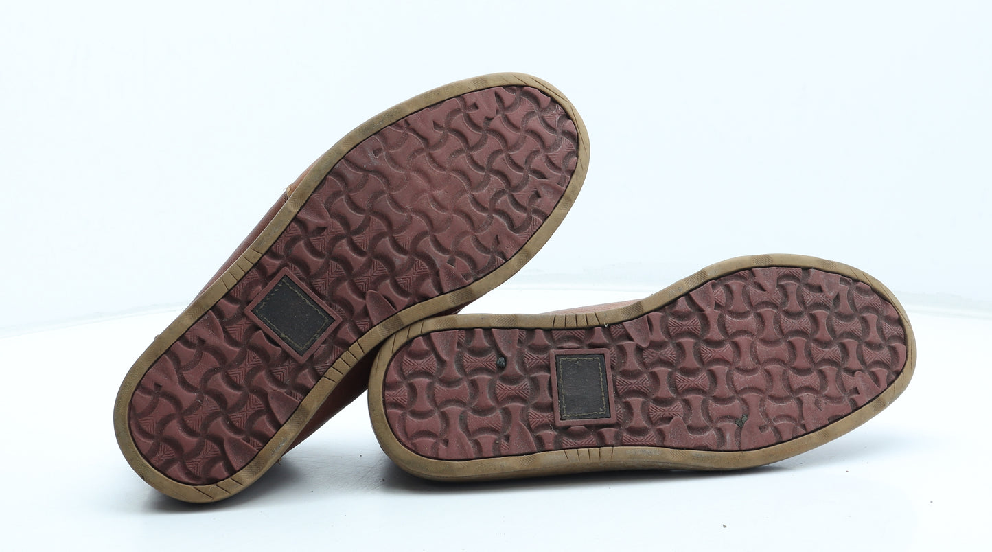 Toms Mens Brown Leather Boat Shoe Casual UK 8 - Estimated UK shoe size 8