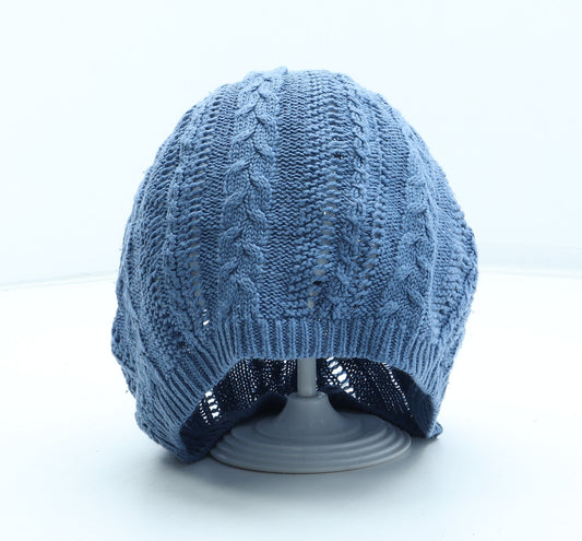 Divided Girls Blue Cotton Beanie One Size