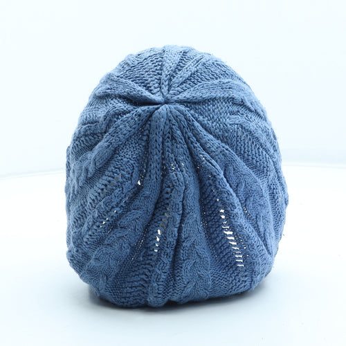 Divided Girls Blue Cotton Beanie One Size