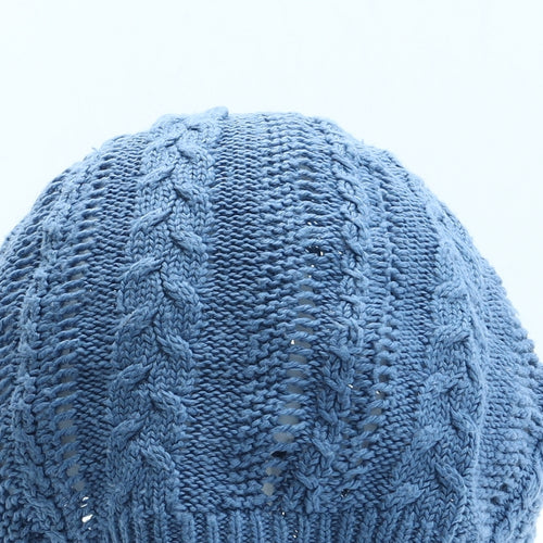 Divided Girls Blue Cotton Beanie One Size