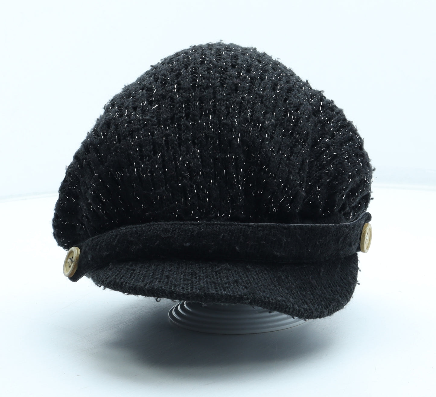 Jeans West Womens Black Acrylic Peaked Cap One Size