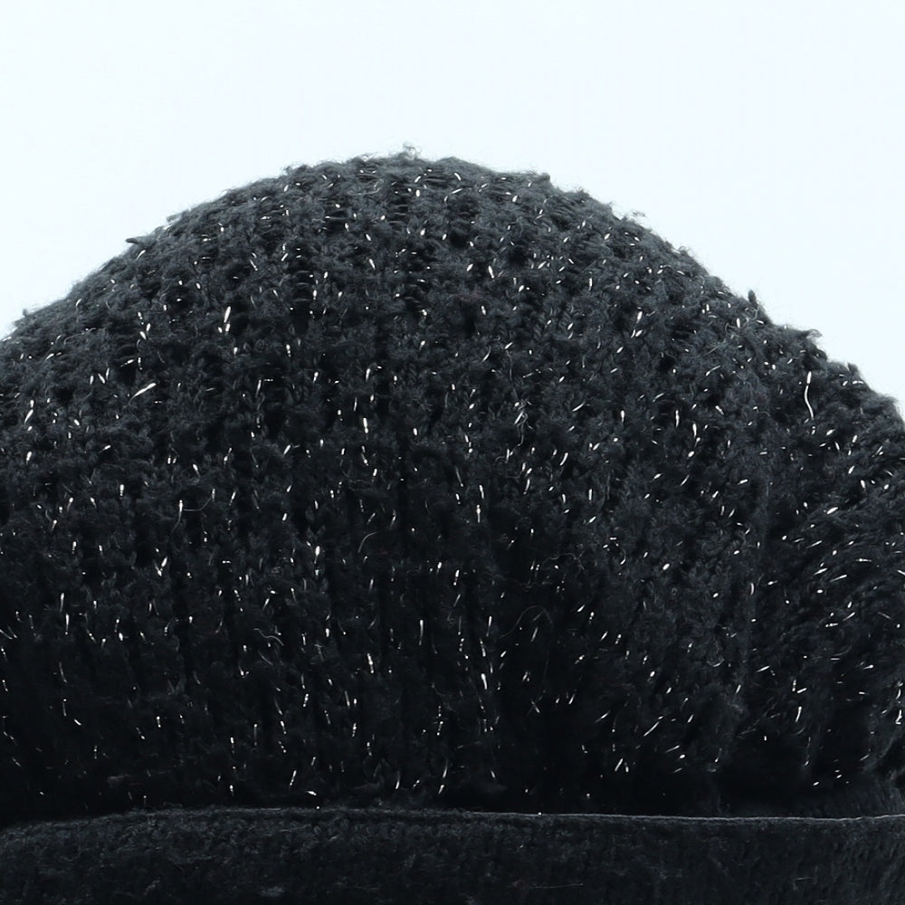 Jeans West Womens Black Acrylic Peaked Cap One Size