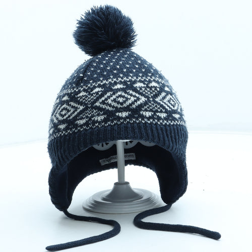Preworn Boys Blue Fair Isle Acrylic Bobble Hat One Size