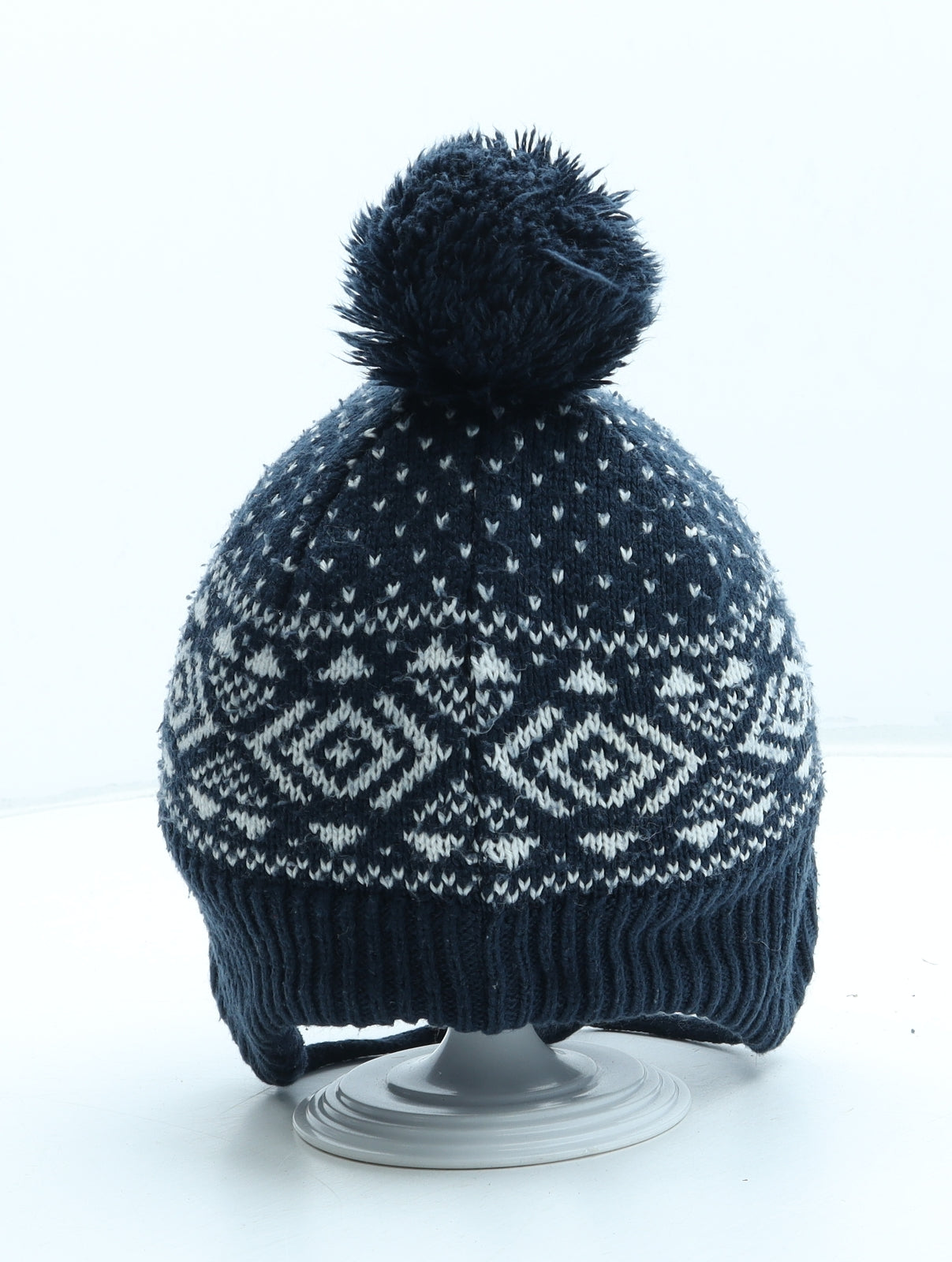 Preworn Boys Blue Fair Isle Acrylic Bobble Hat One Size