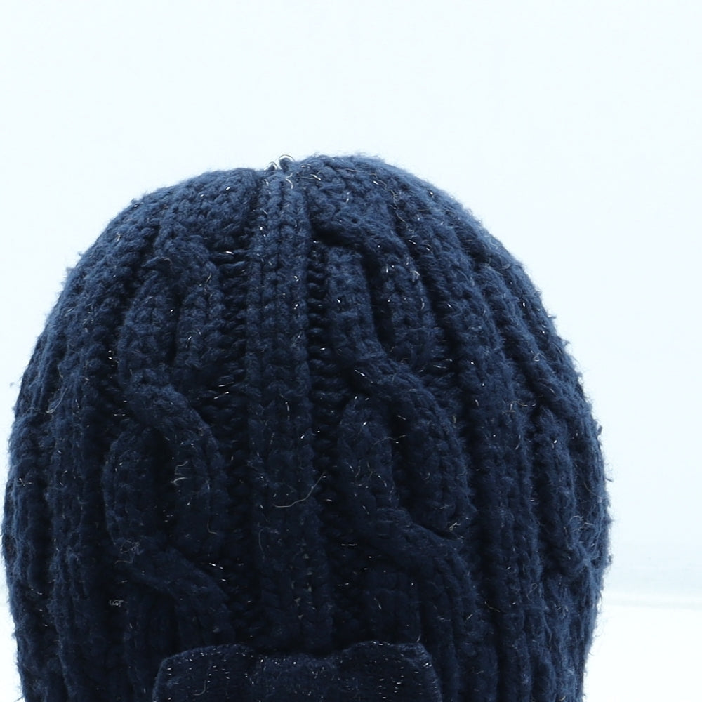 Preworn Girls Blue Acrylic Beanie Size S
