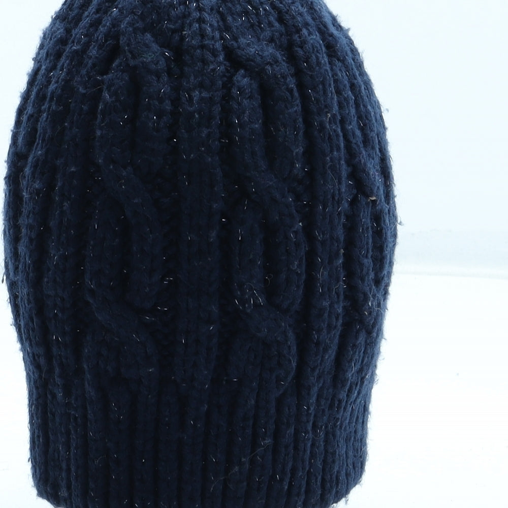 Preworn Girls Blue Acrylic Beanie Size S