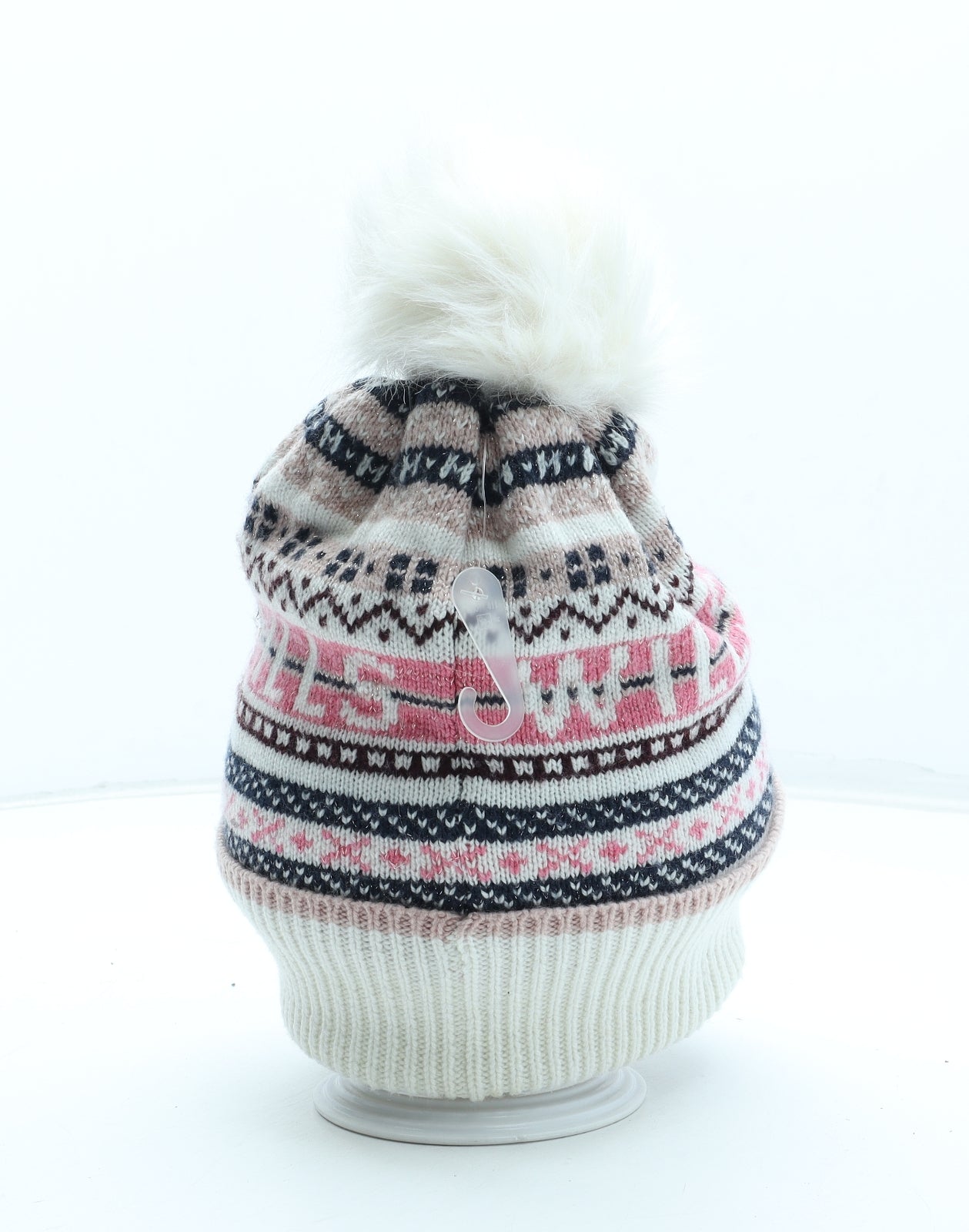 Jack Wills Womens Multicoloured Fair Isle Acrylic Bobble Hat One Size