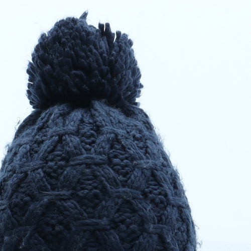 Preworn Womens Blue Acrylic Bobble Hat One Size