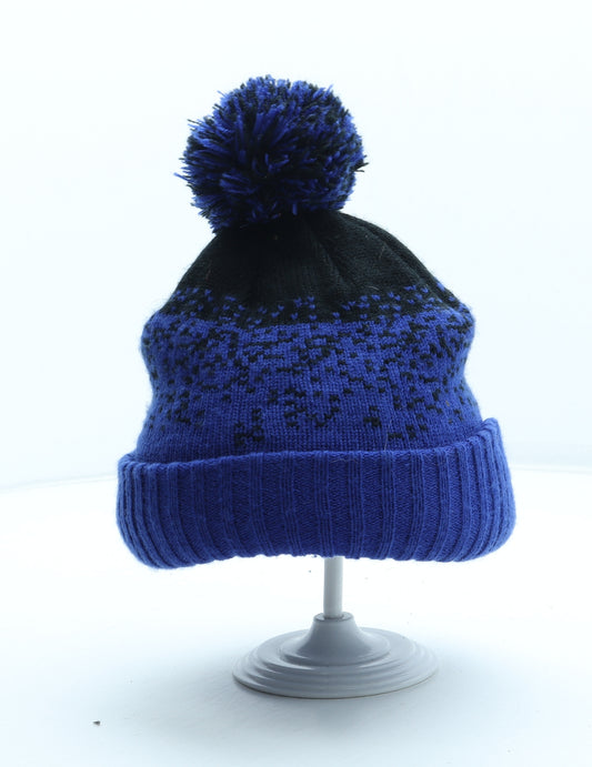 TU Boys Blue Colourblock Acrylic Bobble Hat One Size - UK Size 3-5 Years