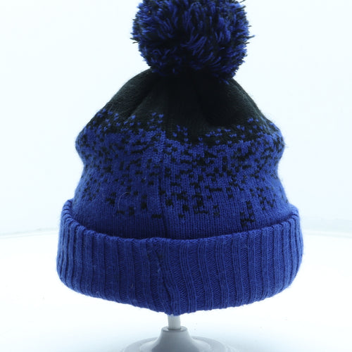 TU Boys Blue Colourblock Acrylic Bobble Hat One Size - UK Size 3-5 Years