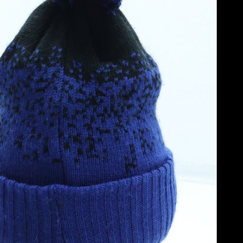 TU Boys Blue Colourblock Acrylic Bobble Hat One Size - UK Size 3-5 Years