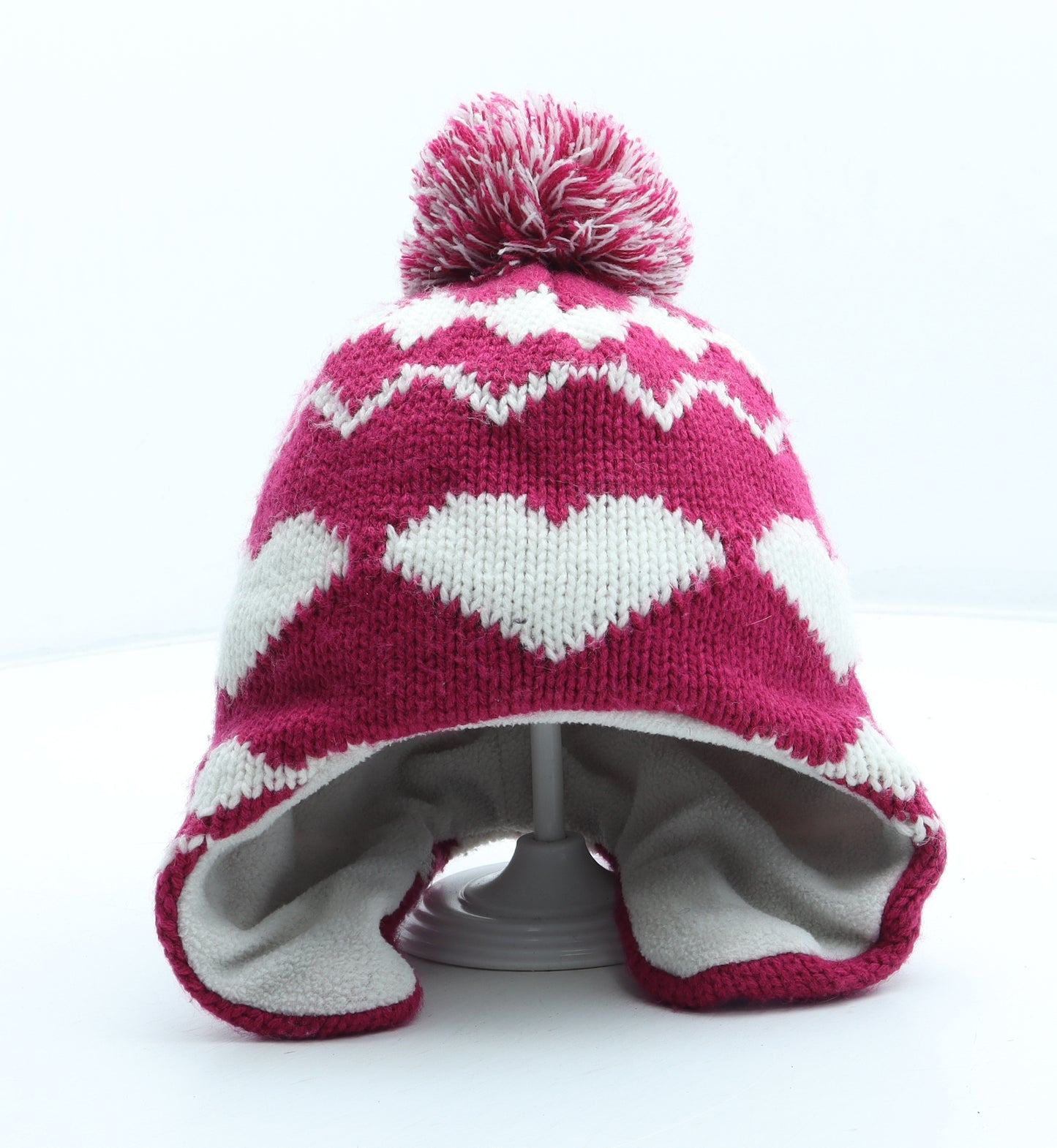 George Girls Multicoloured Geometric Acrylic Winter Hat Size S - UK Size 8-12 Years