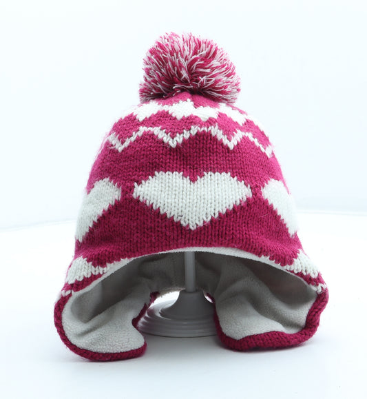 George Girls Multicoloured Geometric Acrylic Winter Hat Size S - UK Size 8-12 Years