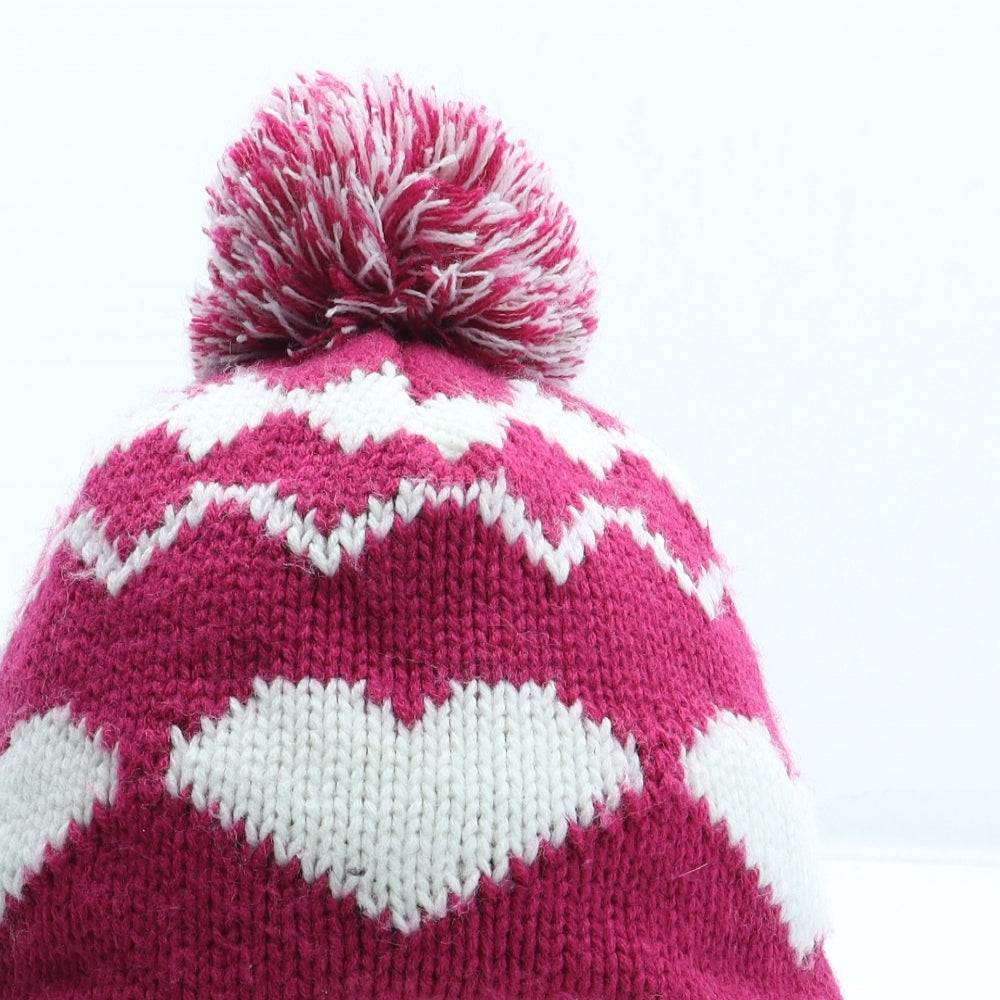 George Girls Multicoloured Geometric Acrylic Winter Hat Size S - UK Size 8-12 Years