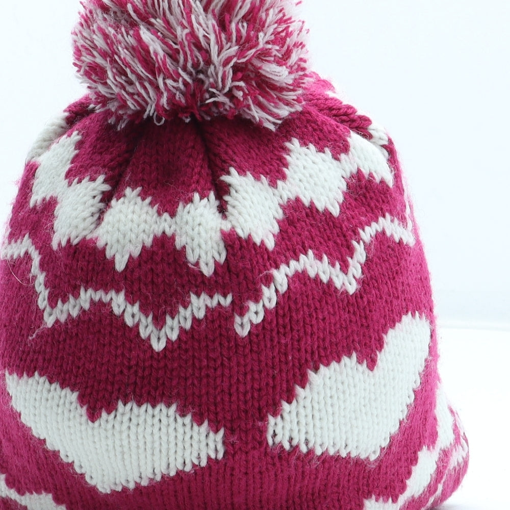George Girls Multicoloured Geometric Acrylic Winter Hat Size S - UK Size 8-12 Years