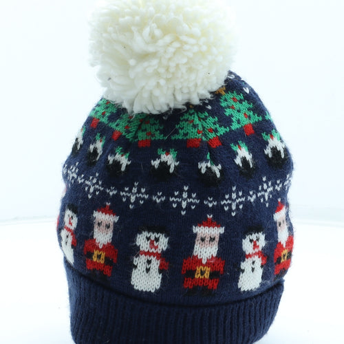 Atmosphere Mens Multicoloured Fair Isle Acrylic Winter Hat One Size - Christmas Hat