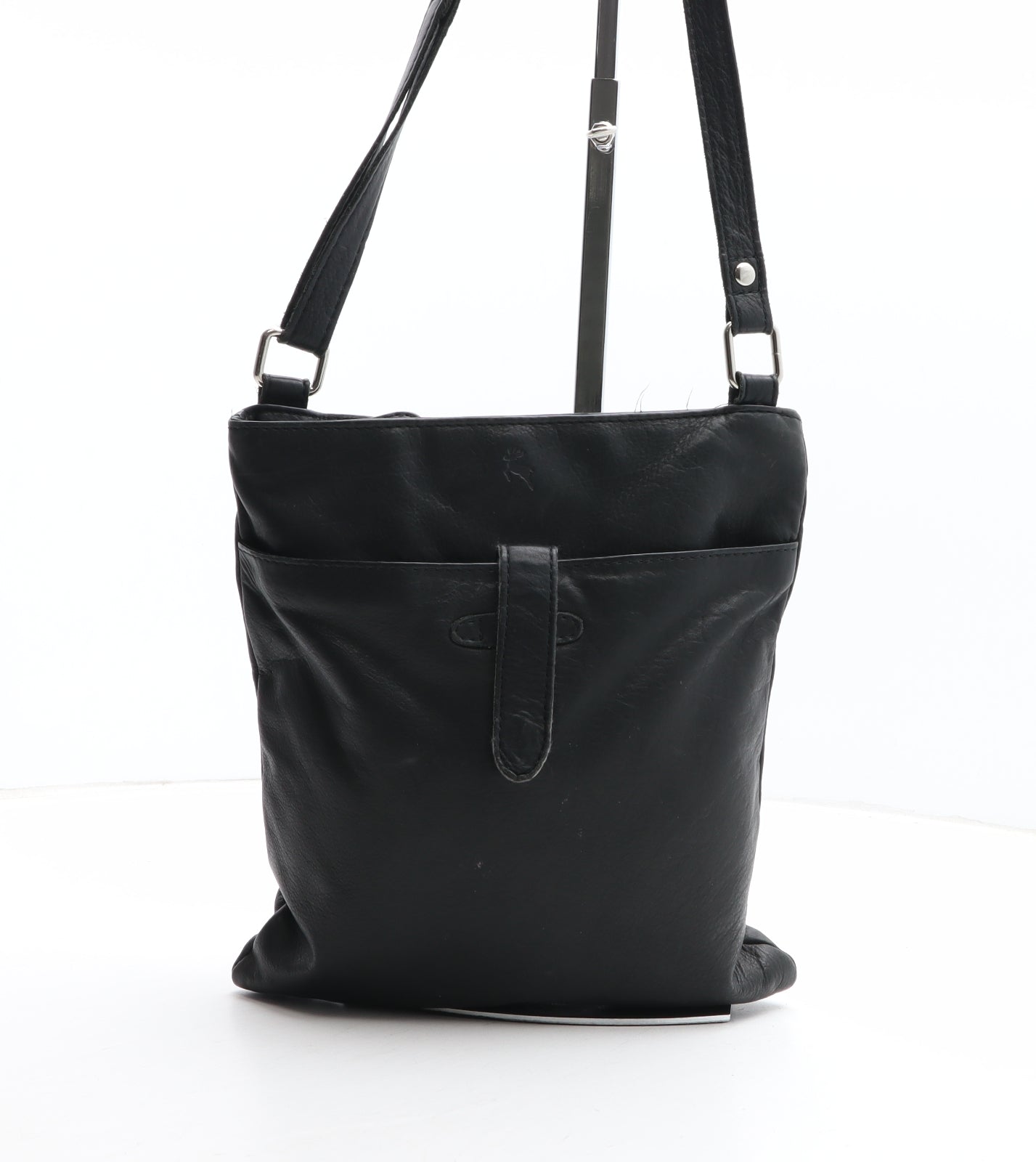 Ashwood Womens Black Leather Crossbody Size Small