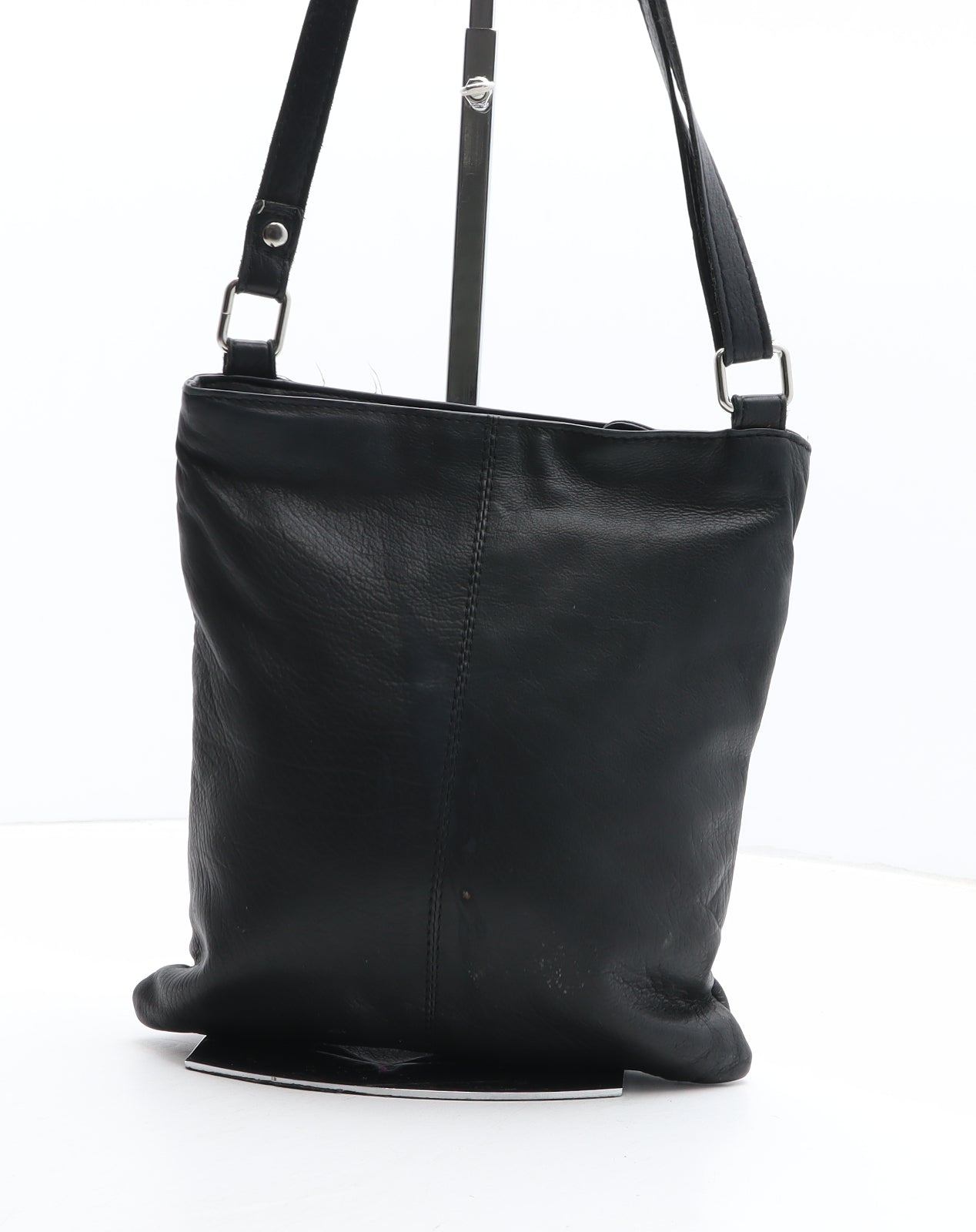 Ashwood Womens Black Leather Crossbody Size Small