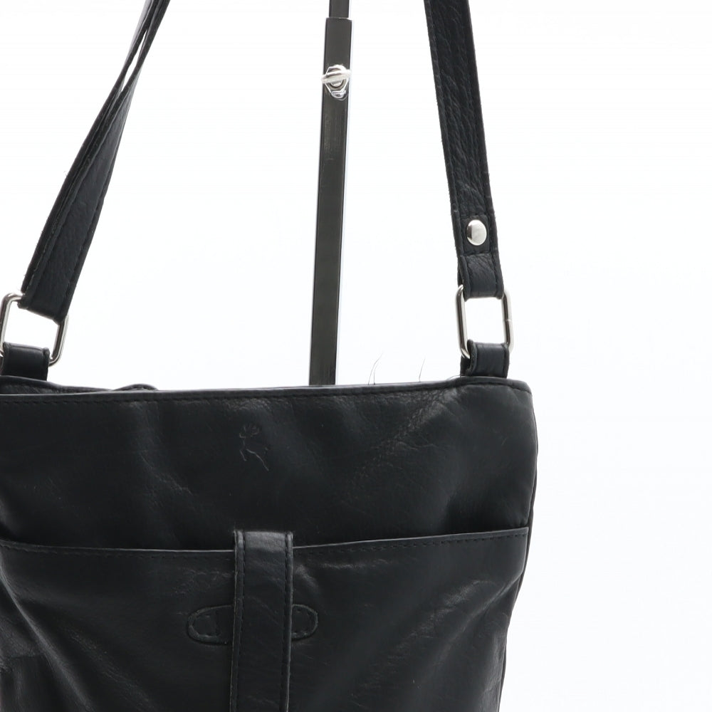 Ashwood Womens Black Leather Crossbody Size Small