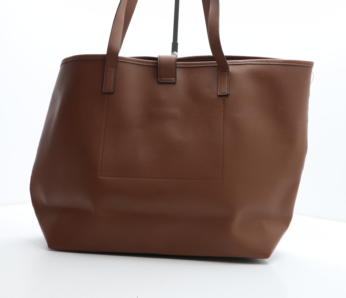 Atmosphere Womens Brown Plaid PVC Shoulder Bag Size Large