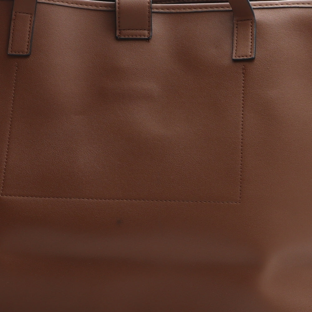 Atmosphere Womens Brown Plaid PVC Shoulder Bag Size Large