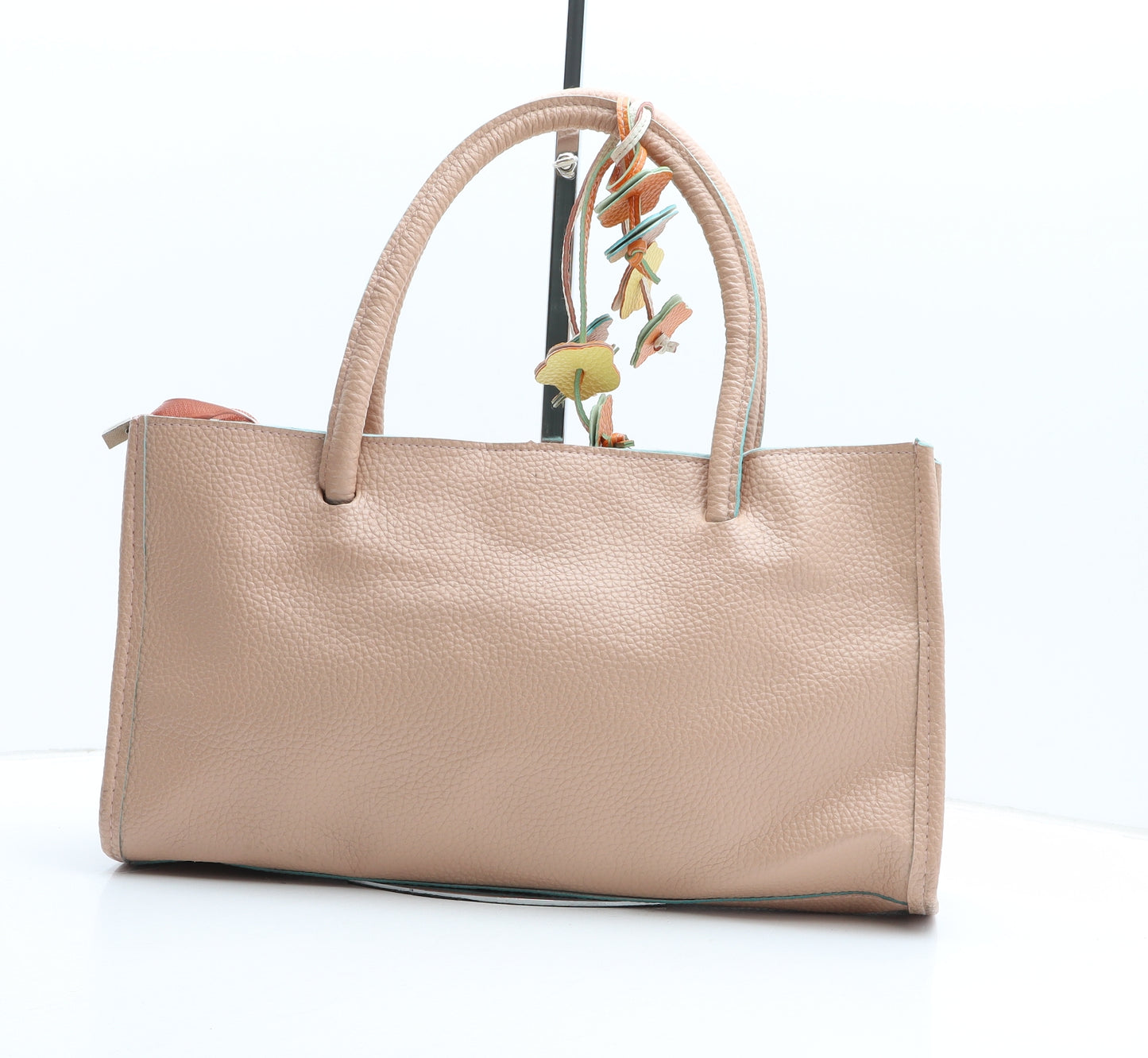 Preworn Womens Pink Polyurethane Top Handle Bag Size Medium