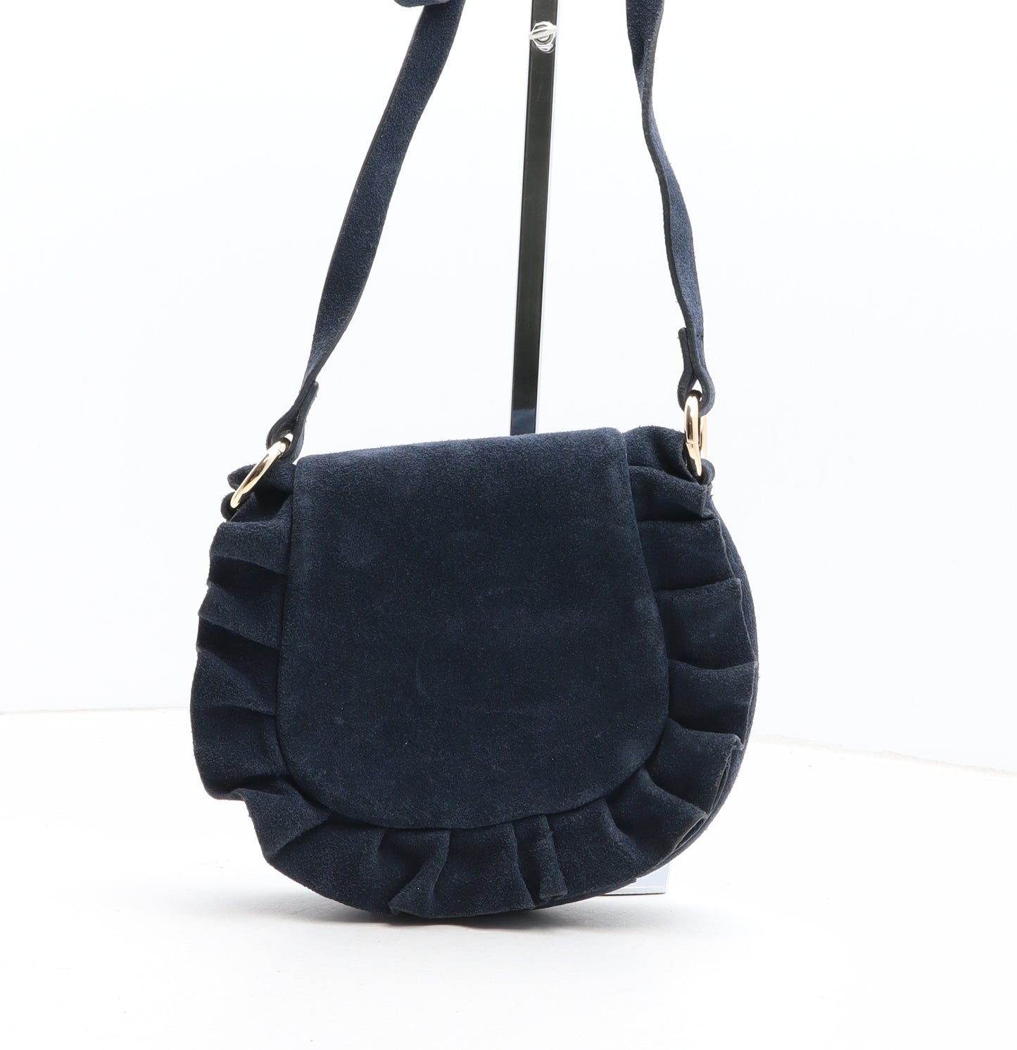 Preworn Womens Blue Leather Crossbody Size Small