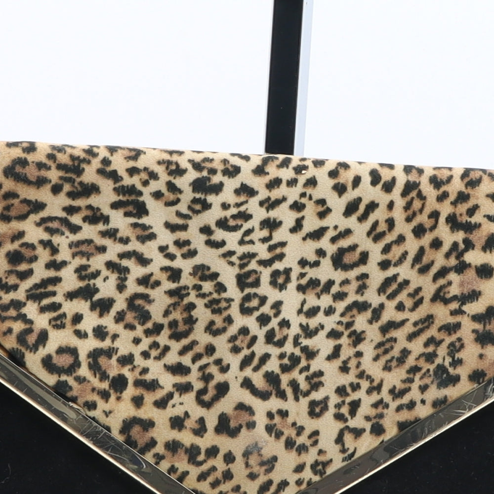 New Look Womens Multicoloured Colorblock Polyester Clutch Size Medium - Leopard Pattern