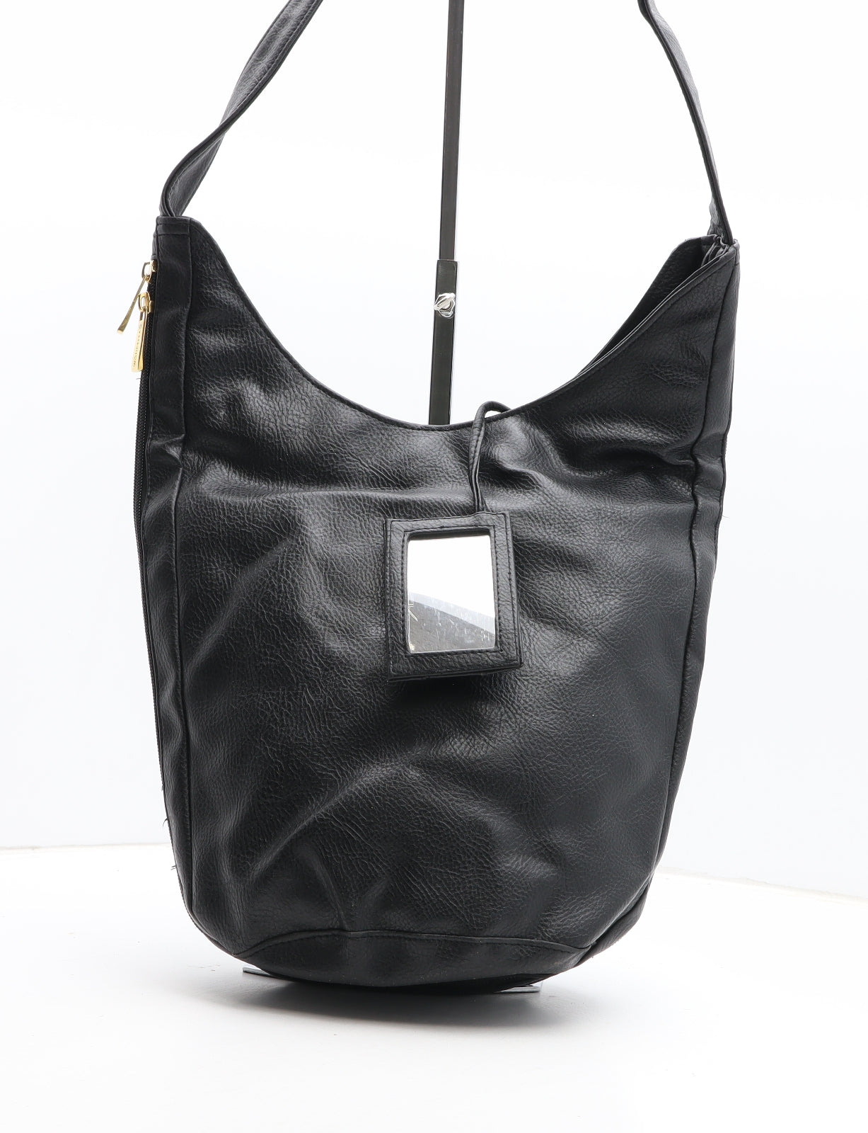 Wonderbag Womens Black Polyurethane Shoulder Bag Size Large