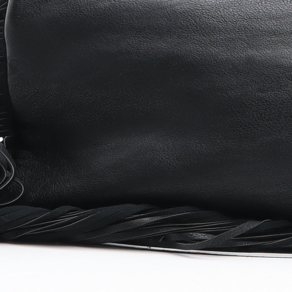 LYCD Womens Black Polyurethane Clutch Size Small