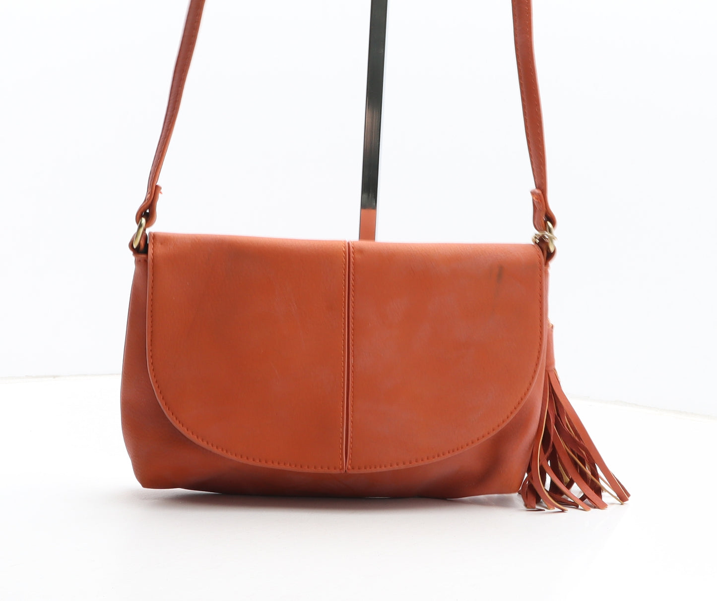 Oasis Womens Orange Polyurethane Crossbody Size Small