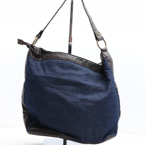 M&Co Womens Blue Argyle/Diamond Cotton Shoulder Bag Size Medium