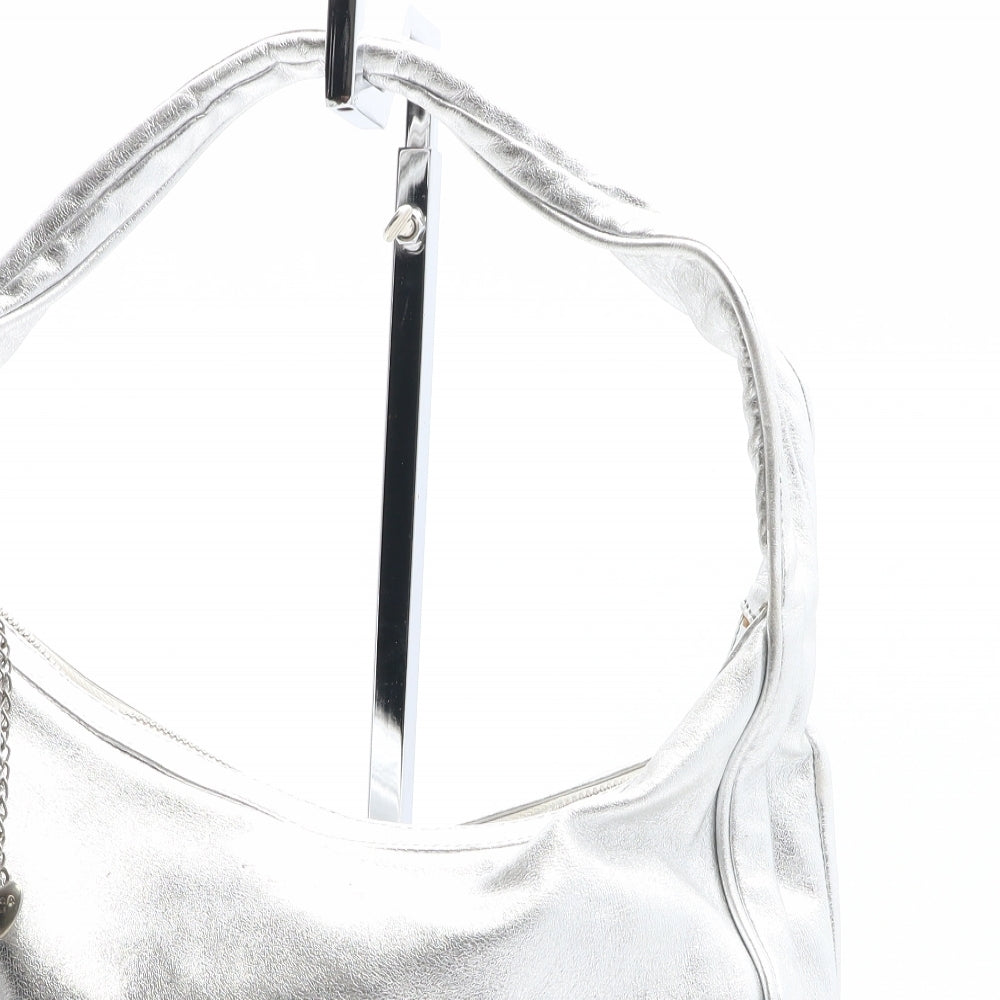 Tosca Blu Womens Silver Polyurethane Shoulder Bag Size Medium