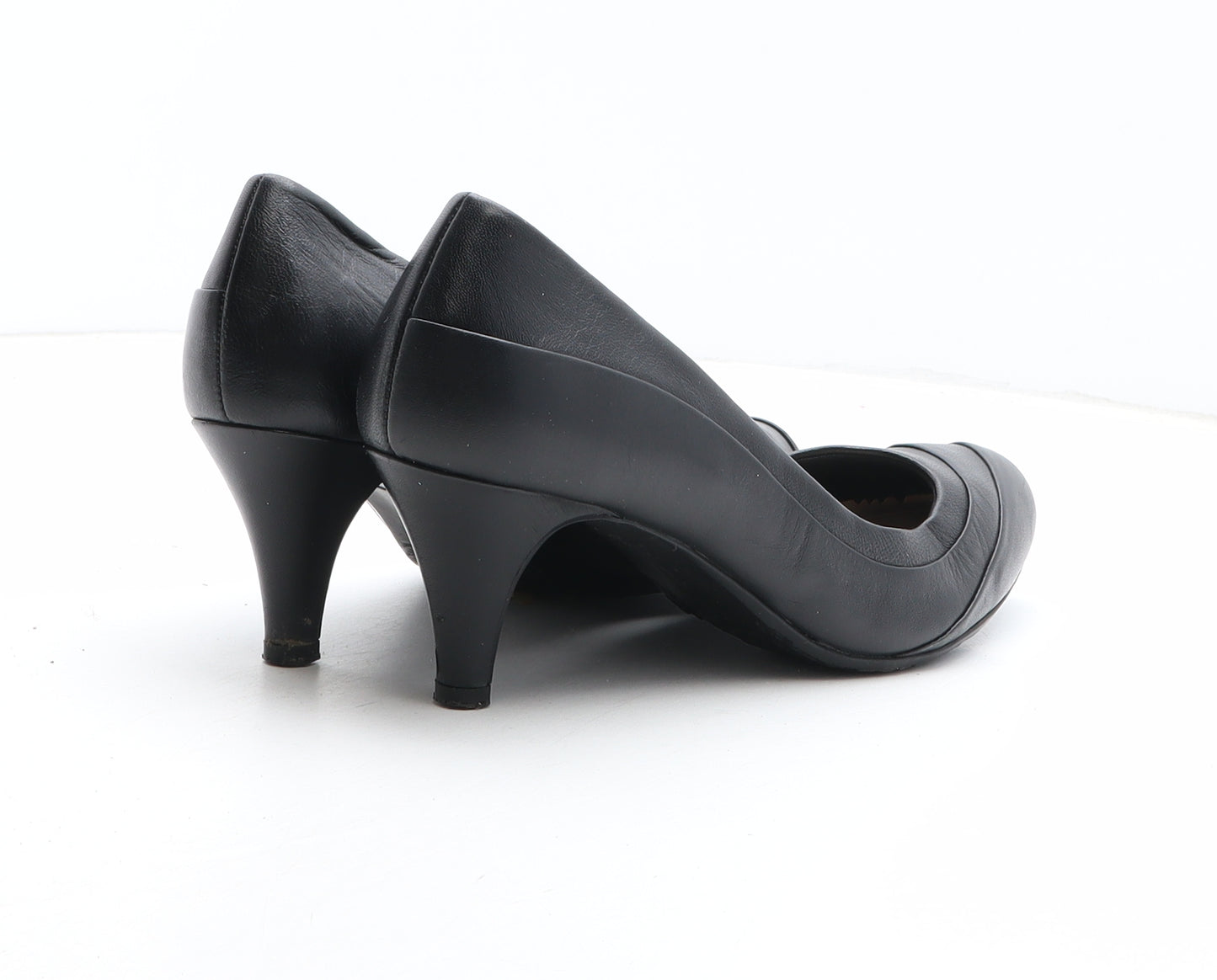 FootGlove Womens Black Leather Court Heel UK