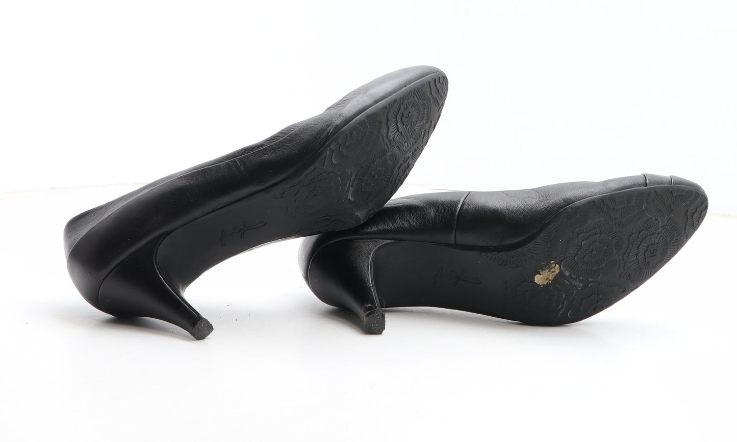 FootGlove Womens Black Leather Court Heel UK