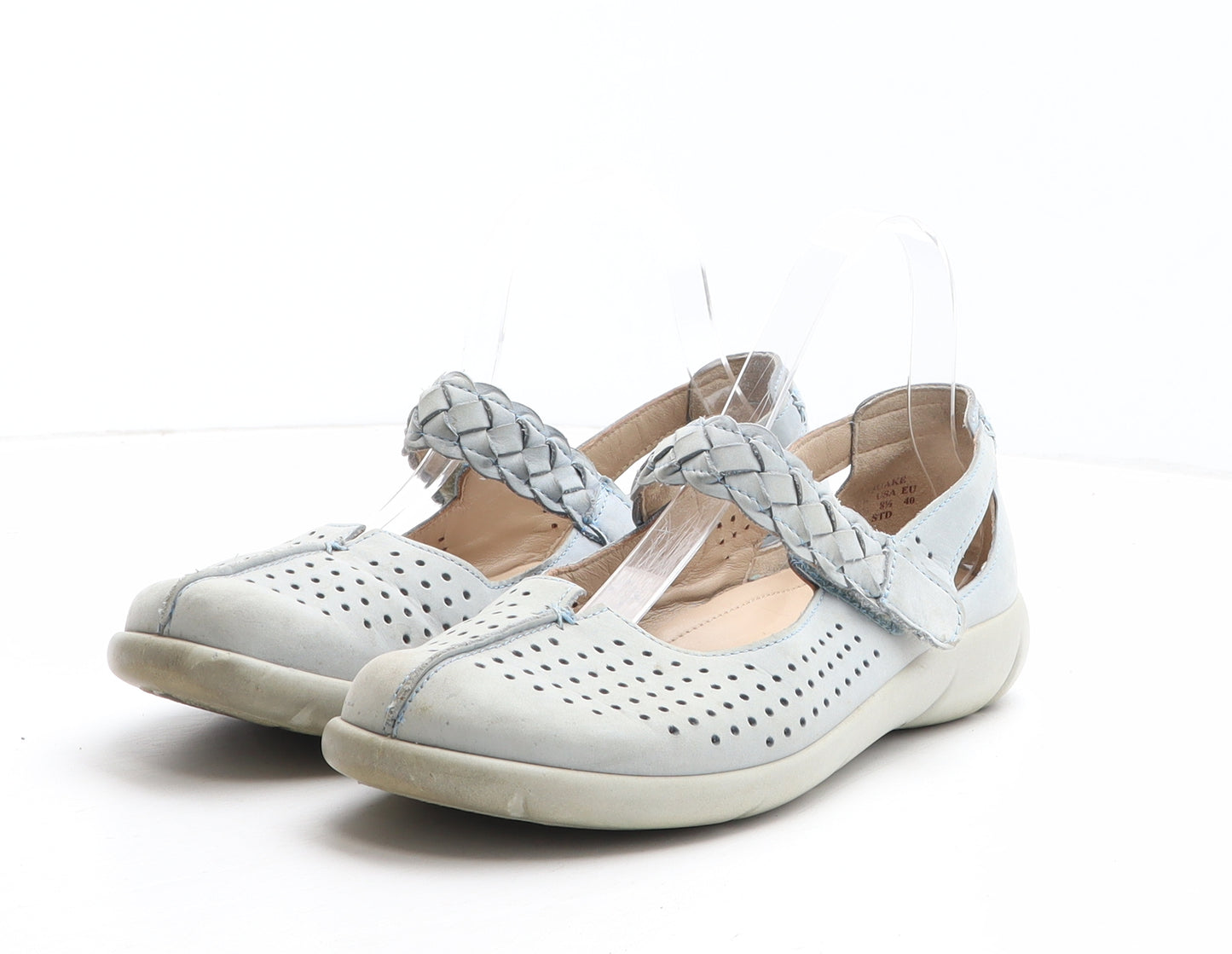 Hotter Womens Blue Leather Mary Jane Casual UK