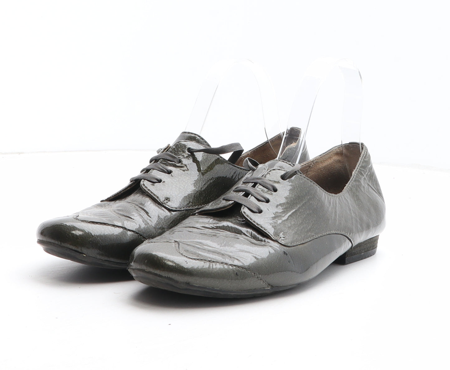 Clarks Womens Green Leather Oxford Casual UK