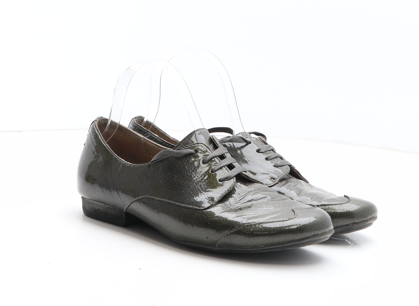 Clarks Womens Green Leather Oxford Casual UK