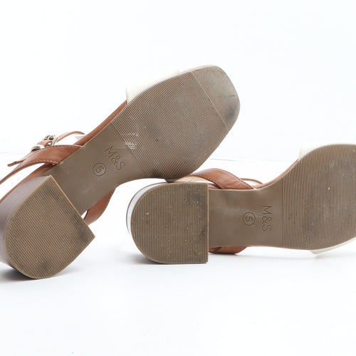 Marks and Spencer Womens Brown Synthetic Slingback Heel UK