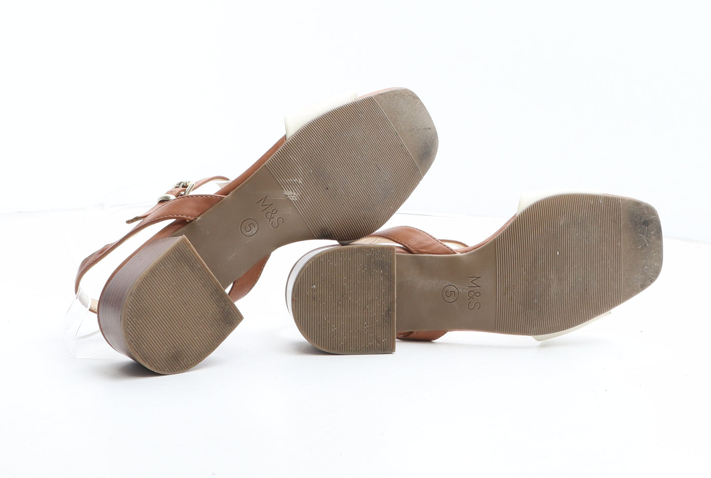 Marks and Spencer Womens Brown Synthetic Slingback Heel UK